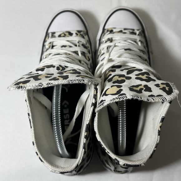 Converse Chuck Taylor All Star High Leopard Sneakers Pocket 167086C W6 Rare - Picture 7 of 12